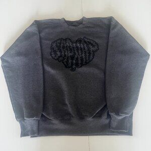 SAPNAP Y2K Gray Flame Crewneck Sweatshirt Medium Grunge Skate Streetwear Goth